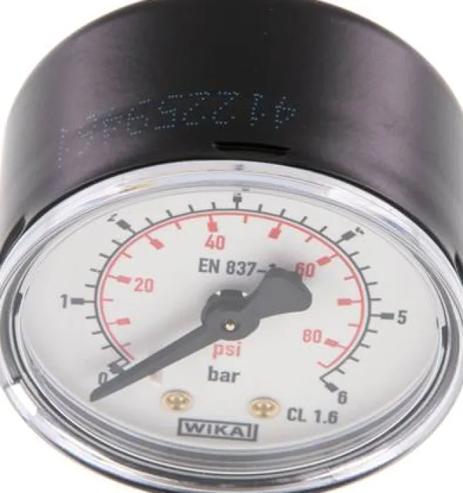 Manometer waagerecht (ST/Ms), 50mm, 0 - 6 bar, G 1/4"