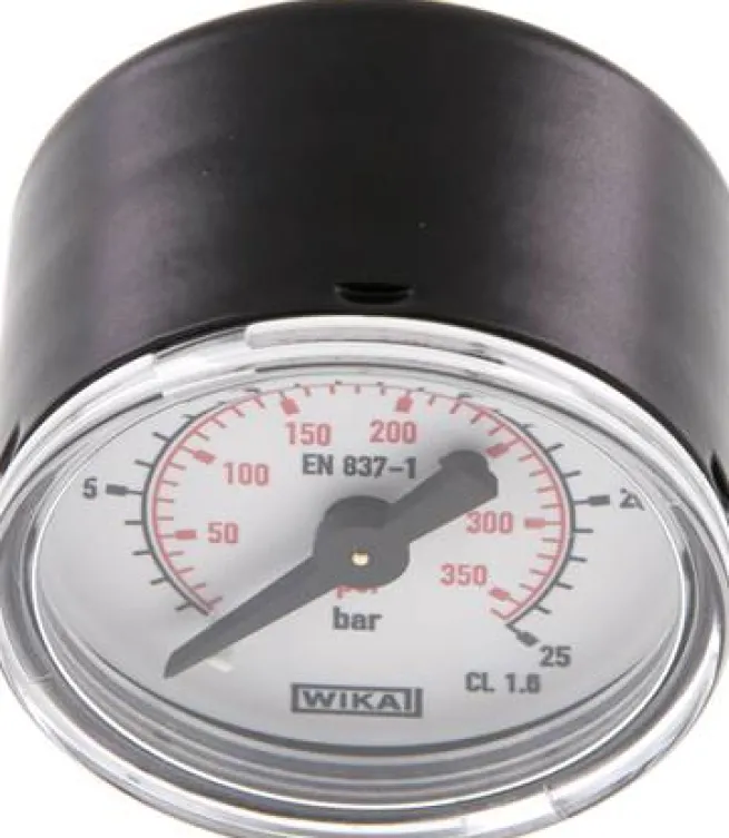 Manometer waagerecht (ST/Ms), 40mm, 0 - 25 bar, G 1/8"
