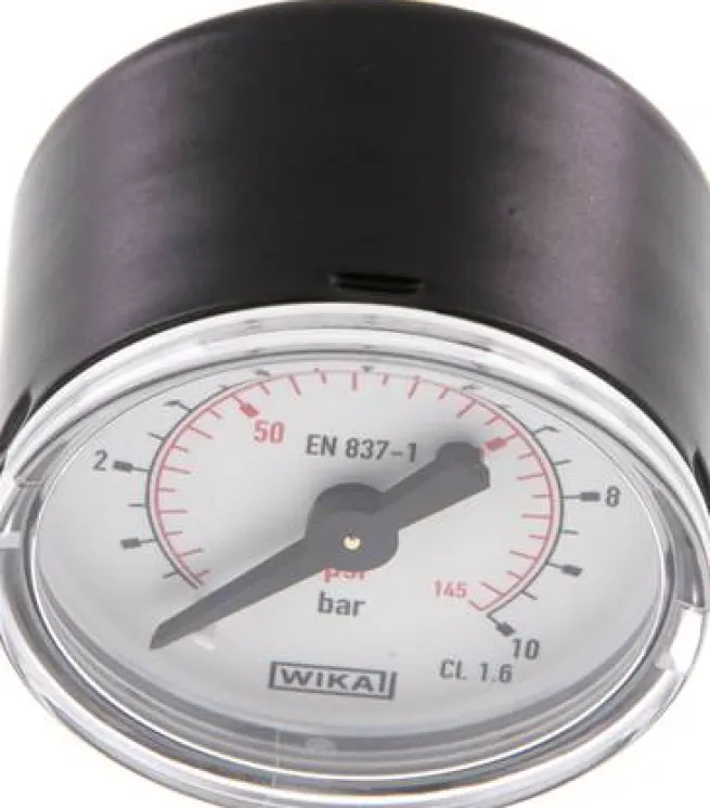 Manometer waagerecht (ST/Ms), 40mm, 0 - 10 bar, G 1/8"