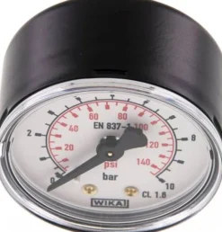 Manometer waagerecht (ST/Ms), 50mm, 0 - 10 bar, G 1/8"