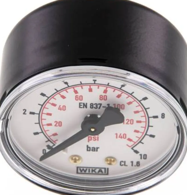 Manometer waagerecht (ST/Ms), 50mm, 0 - 10 bar, G 1/8"