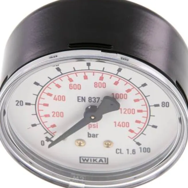 Manometer waagerecht (ST/Ms), 63mm, 0 - 100 bar, G 1/4"