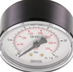 Manometer waagerecht (ST/Ms), 63mm, 0 - 25 bar, G 1/4"