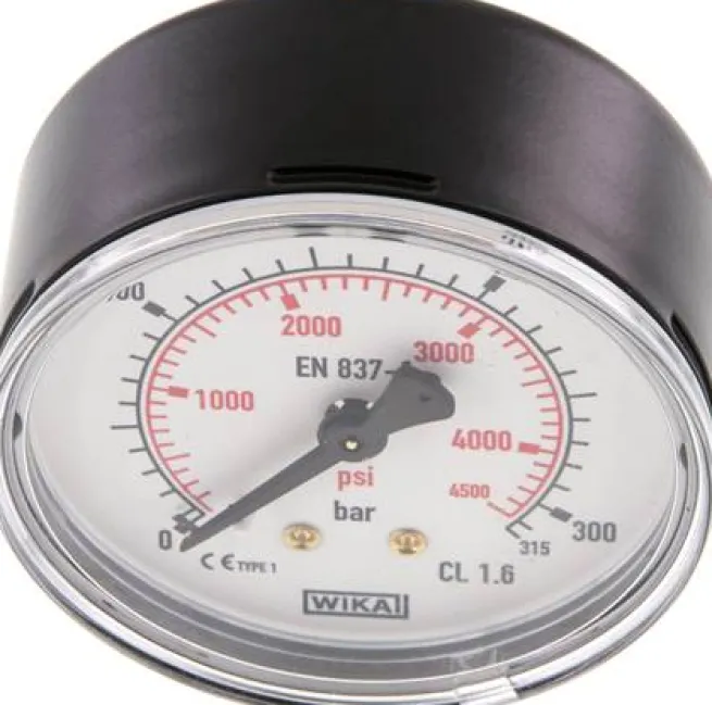 Manometer waagerecht (ST/Ms), 63mm, 0 - 315 bar, G 1/4"