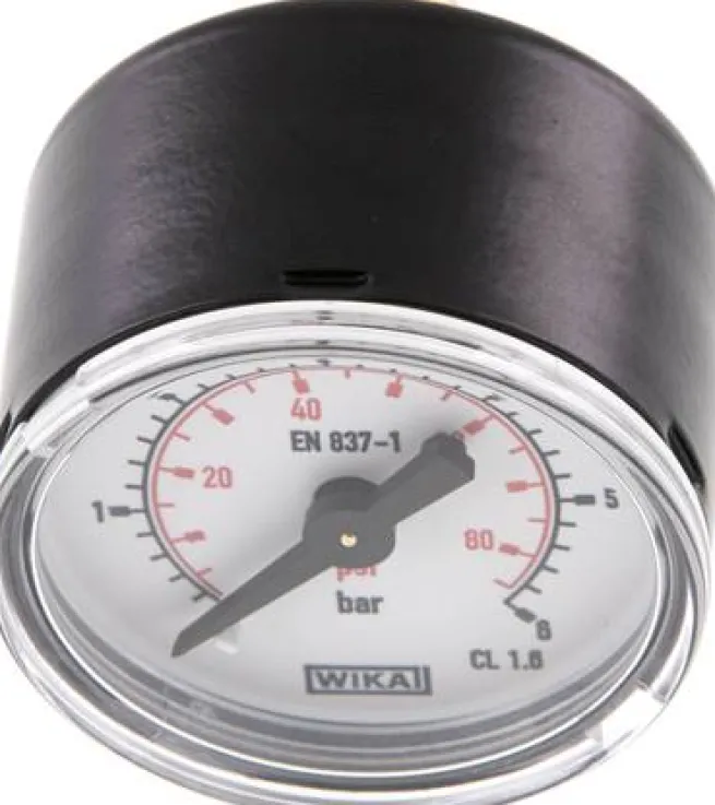 Manometer waagerecht (ST/Ms), 40mm, 0 - 6 bar, G 1/8"