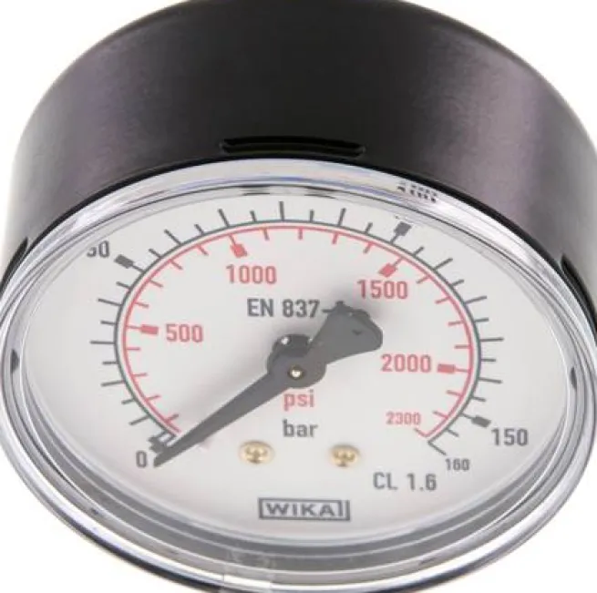 Manometer waagerecht (ST/Ms), 63mm, 0 - 160 bar, G 1/4"