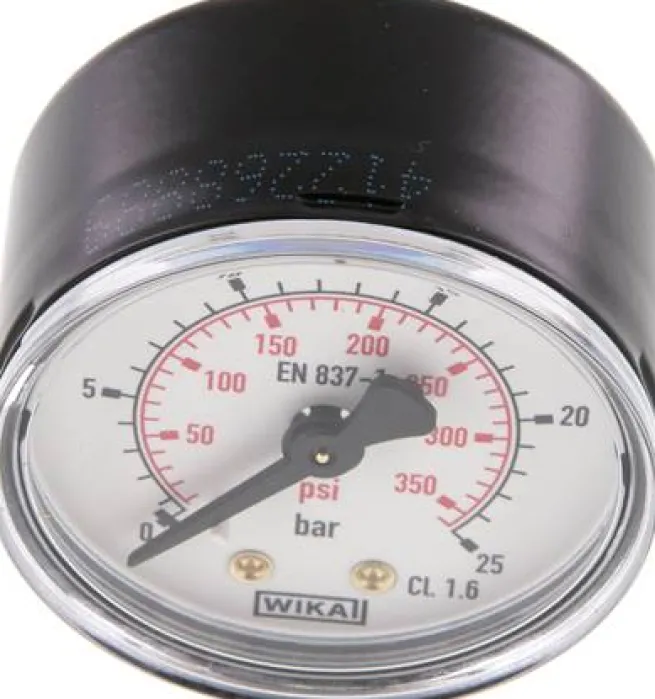Manometer waagerecht (ST/Ms), 50mm, 0 - 25 bar, G 1/4"