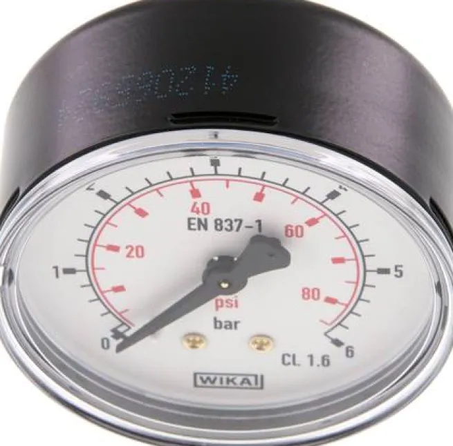 Manometer waagerecht (ST/Ms), 63mm, 0 - 6 bar, G 1/4"