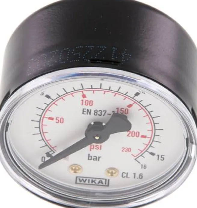 Manometer waagerecht (ST/Ms), 50mm, 0 - 16 bar, G 1/4"