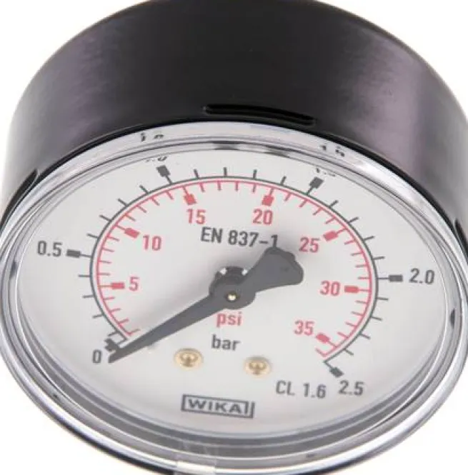 Manometer waagerecht (ST/Ms), 63mm, 0 - 2,5 bar, G 1/4"