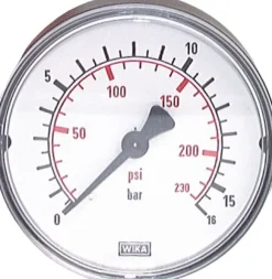 Manometer waagerecht (ST/Ms), 63mm, 0 - 400 bar, G 1/4"