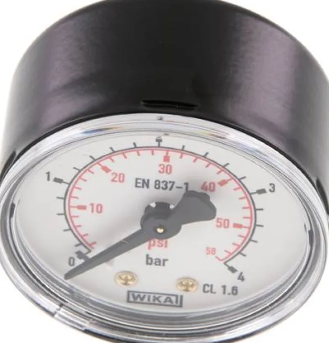 Manometer waagerecht (ST/Ms), 50mm, 0 - 4 bar, G 1/4"