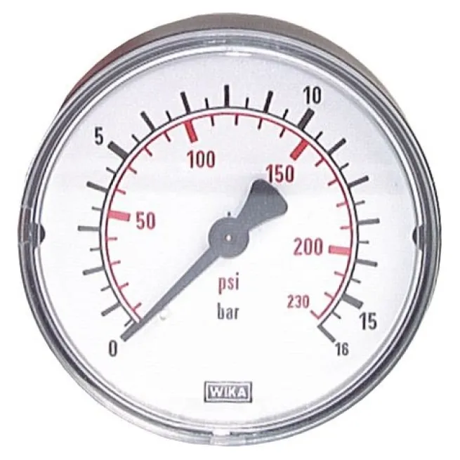 Manometer waagerecht (ST/Ms), 63mm, 0 - 16 bar, G 1/4"