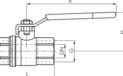 Messing-Kugelhahn, abschließbar, Rp 1-1/4", -0,98 bis 40 bar