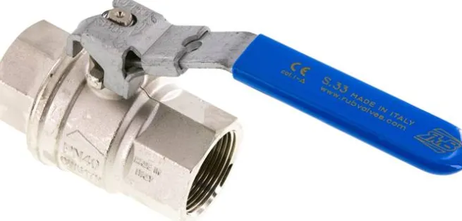 Messing-Kugelhahn, abschließbar, Rp 1-1/4", -0,98 bis 40 bar