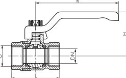 Messing-Kugelhahn, Eco-Line, Rp 3/8", 0 bis 25bar -Eco-Line, Knebelgriff