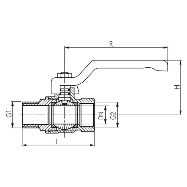 Messing-Kugelhahn, Eco-Line, R 3/4" / Rp 3/4", 0 bis 25bar -Eco-Line