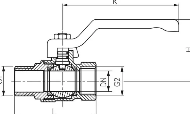 Messing-Kugelhahn, Eco-Line, R 3/8" / Rp 3/8", 0 bis 25bar -Eco-Line, Knebelgriff