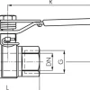 Messing-Kugelhahn, G 1-1/2", -0,98 bis 40bar, federschließend
