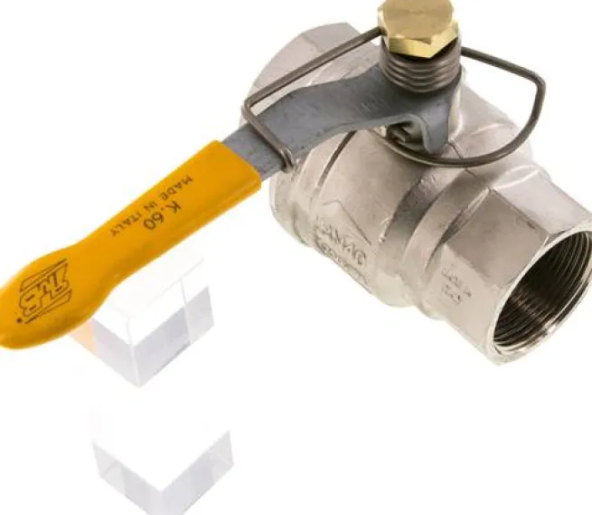 Messing-Kugelhahn, G 1-1/2", -0,98 bis 40bar, federschließend