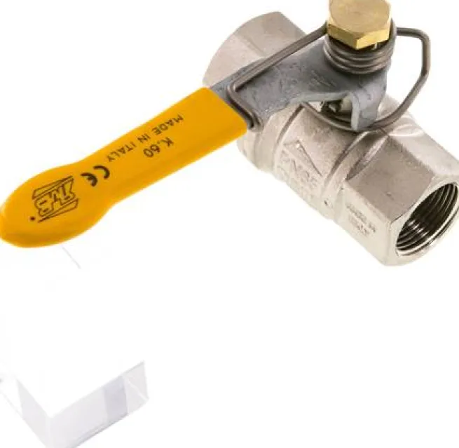 Messing-Kugelhahn, G 3/4", -0,98 bis 40bar, federschließend