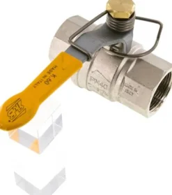 Messing-Kugelhahn, G 1-1/4", -0,98 bis 40bar, federschließend