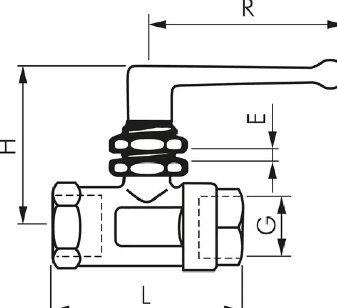 Messing-Kugelhahn, G 1/4", PN 20, Schalttafeleinbau