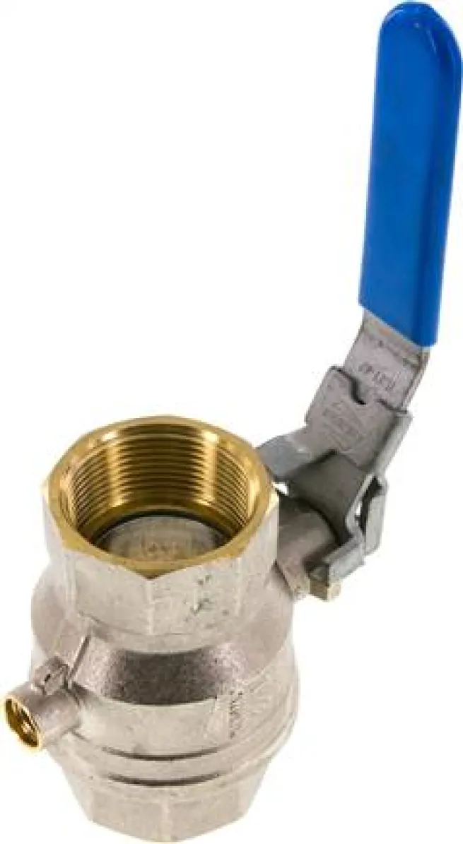 Messing-Kugelhahn mit Entlüftungsbohrung G 1-1/2", PN 14