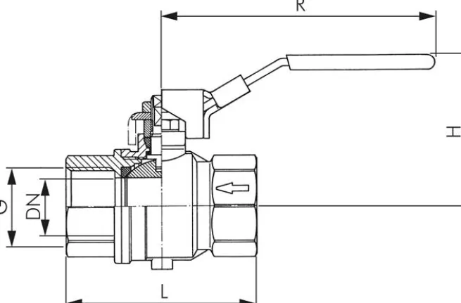 Messing-Kugelhahn mit Entlüftungsbohrung G 3/8", PN 14