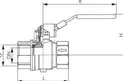 Messing-Kugelhahn mit Entlüftungsbohrung G 3/4", PN 14