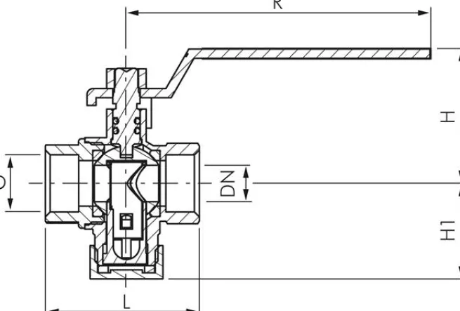 Messing-Kugelhahn mit Schmutzfänger, G 1-1/2"