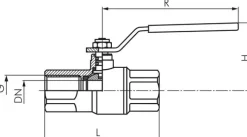 Messing-Kugelhahn, Rp 1/2", 0 bis 50bar, für Sauerstoff (Industrie)