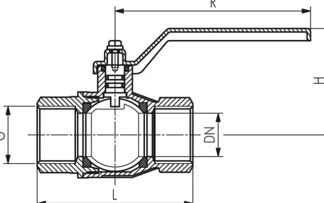 Messing-Kugelhahn, Rp 3/8", -0,9 bis 80 bar, silikonfrei gefertigt