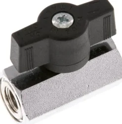 Messing-Minikugelhahn G 1/8" Innengewinde, PN 15, Flügelgriff