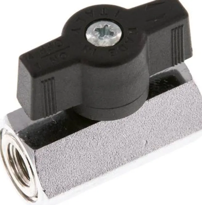 Messing-Minikugelhahn G 1/8" Innengewinde, PN 15, Flügelgriff
