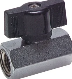 Messing-Minikugelhahn G 3/8" Innengewinde, PN 15, Flügelgriff