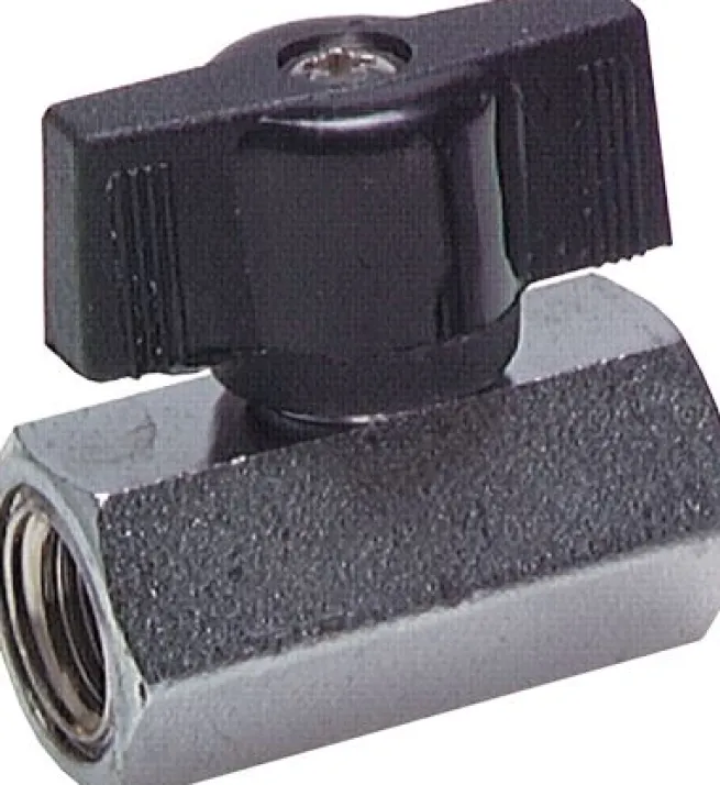 Messing-Minikugelhahn G 3/8" Innengewinde, PN 15, Flügelgriff