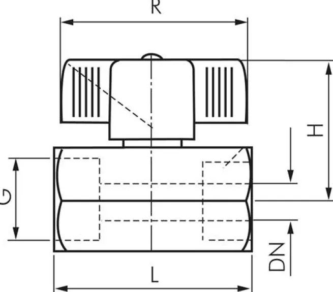 Messing-Minikugelhahn G 3/8" Innengewinde, PN 15, Flügelgriff