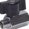 Messing-Minikugelhahn G 1/4" Innengewinde / Außengewinde, PN 15, Flügelgriff