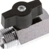 Messing-Minikugelhahn G 1/2" Innengewinde / Außengewinde, PN 15, Flügelgriff