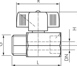 Messing-Minikugelhahn G 3/8" Innengewinde / Außengewinde, PN 15, Flügelgriff