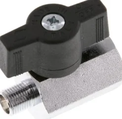 Messing-Minikugelhahn G 1/8" Innengewinde / Außengewinde, PN 15, Flügelgriff