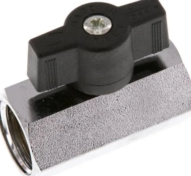 Messing-Minikugelhahn G 1/2" Innengewinde, PN 15, Flügelgriff