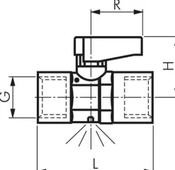 Messing-Minikugelhahn mit Entlüftungsbohrung G 1/4", PN 20