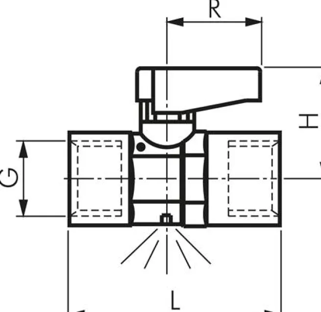 Messing-Minikugelhahn mit Entlüftungsbohrung G 1/8", PN 20