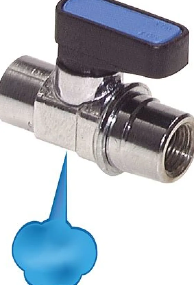 Messing-Minikugelhahn mit Entlüftungsbohrung G 1/8", PN 20