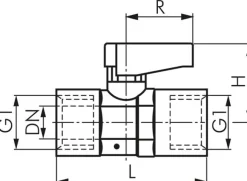 Messing-Minikugelhahn Rp 1/4"-Rp 1/4" (IG), PN 20