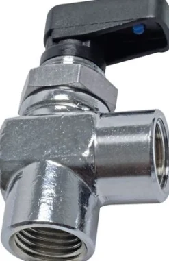 Messing-Mini-Winkelkugelhahn, G 3/8", PN 20, Schalttafelm