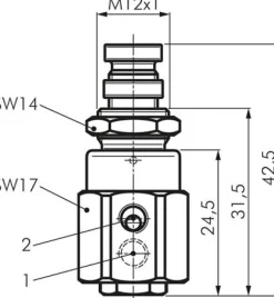 Micro-Druckregler M 5, 0,2 - 2 bar, nicht rücksteuerbar