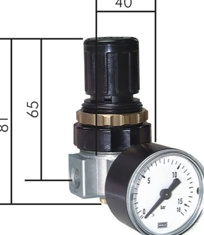 Mini-Druckregler G 1/4", 0,5 - 16 bar